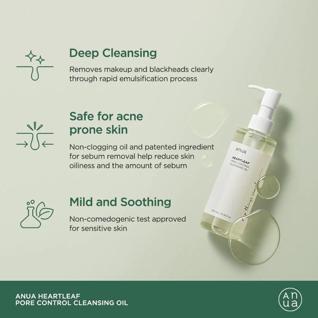 ANUA HEATLEAF PORE CONTROL CLEANSING OIL 200ML